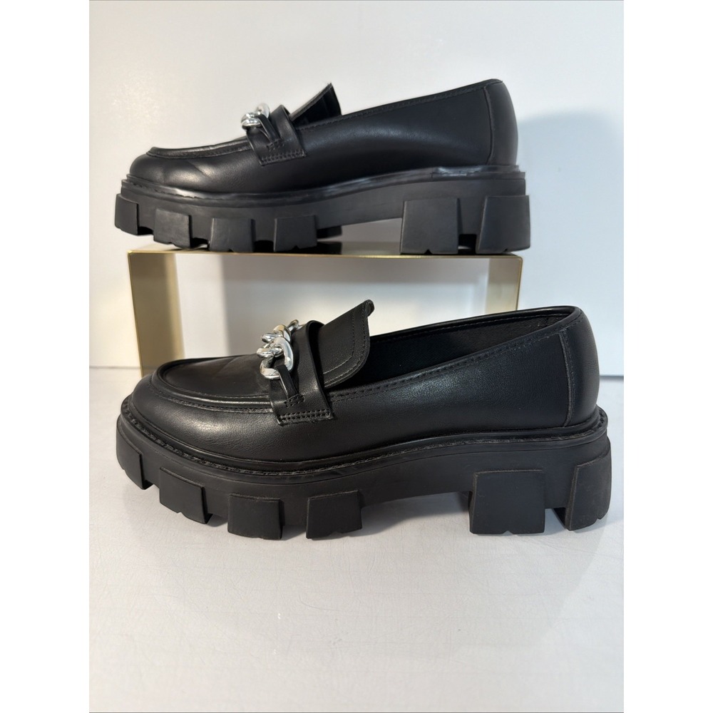 Vintage No Boundaries Loafers Womens 7 Black Lug Sole Y2K Grunge Shoes NO Bx New